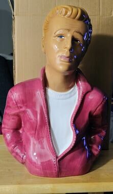 Vintage 1996 Clay Art James Dean Collectible Cookie Jar #1701 Bust With Orig Box